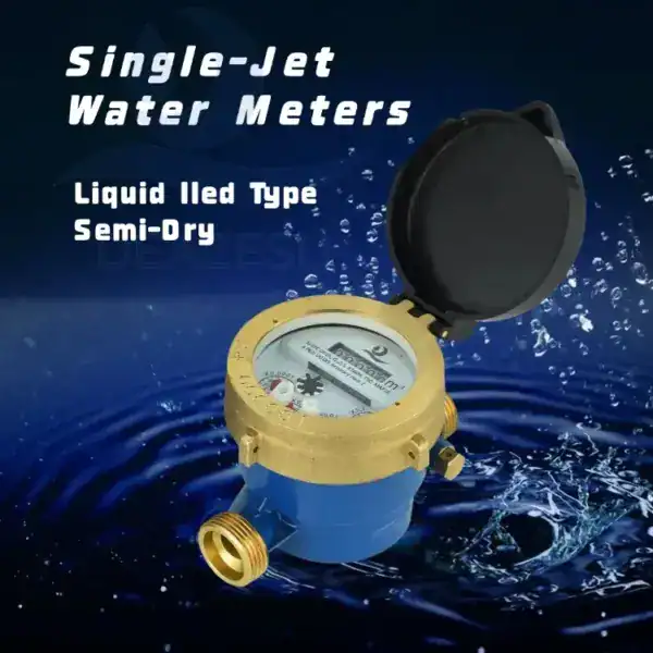 R160 Single Jet Water Meter  Semi-Dry Type Brass Body DN15 - 32