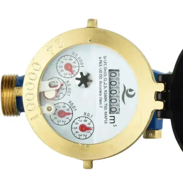 R160 Single Jet Water Meter  Semi-Dry Type Brass Body DN15 - 32