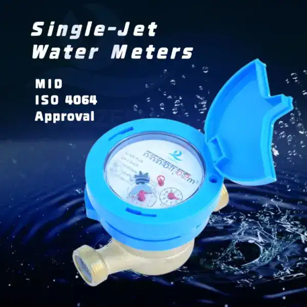 MID/ISO 4064 Single-Jet Water Meters - Class 2 Brass Body Dry Type