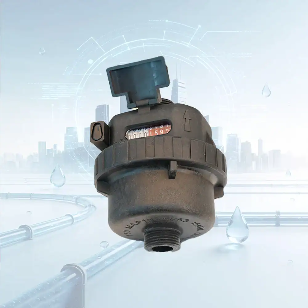 1/2 DN15 Plastic Body Water Meter Flow Measurement Solution