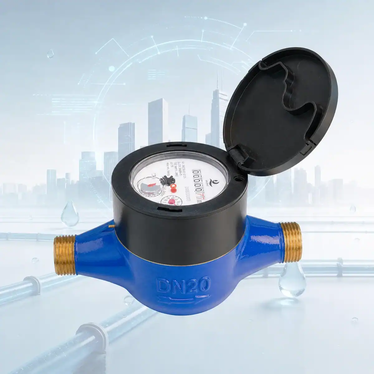 DN20 China Volumetric Brass Multi-jet Water Meter