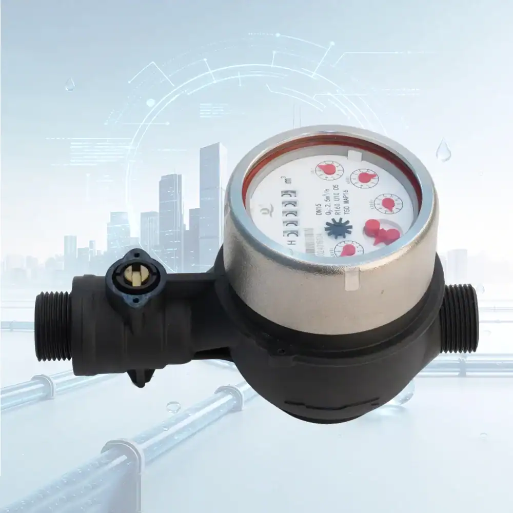 DN15 Multi Jet Mechanical Water Meter with Gate Valve